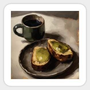 Avocado toast and coffee Sticker